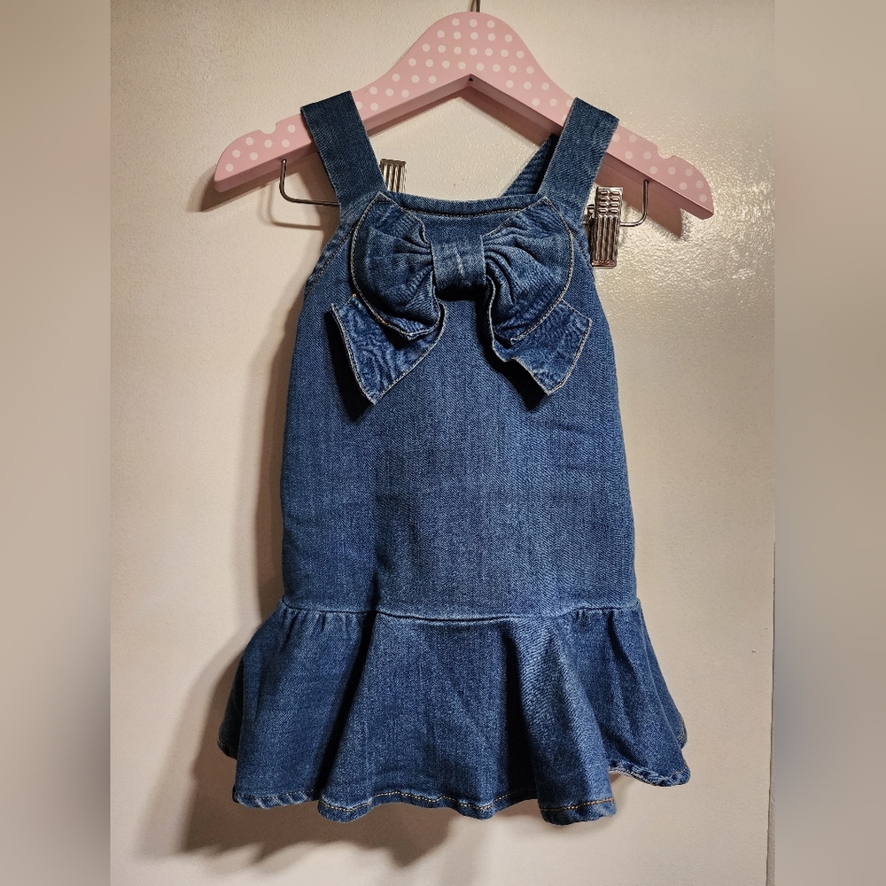 Habitual Kids Little Girl's Bow Flounce Dress 18M Denim